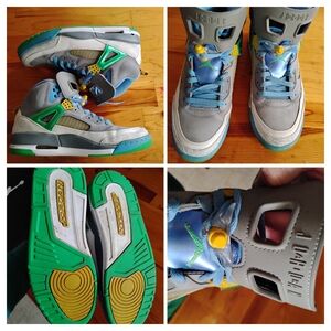 Jordan Kids Sneakers - Gray, Green, Yellow Accents